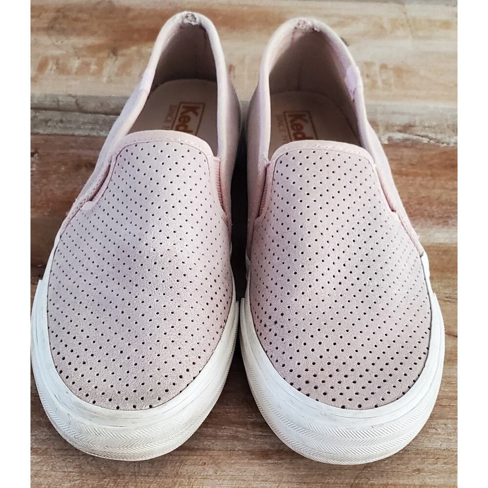 Keds Double Decker Perf Suede Women’s Slip On Shoes Size 7 Dusty Pink